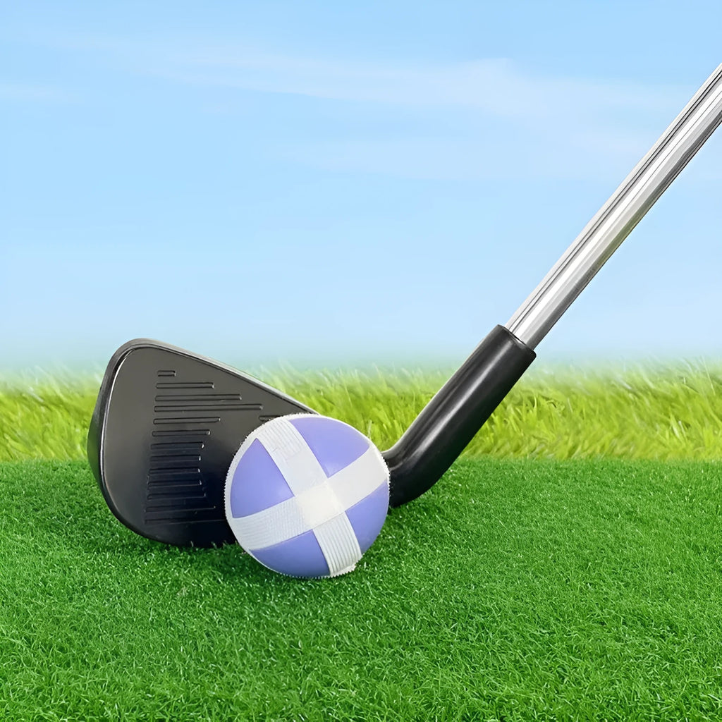 Metal golf practice putting club shown in adult size and children's size options for outdoor use.