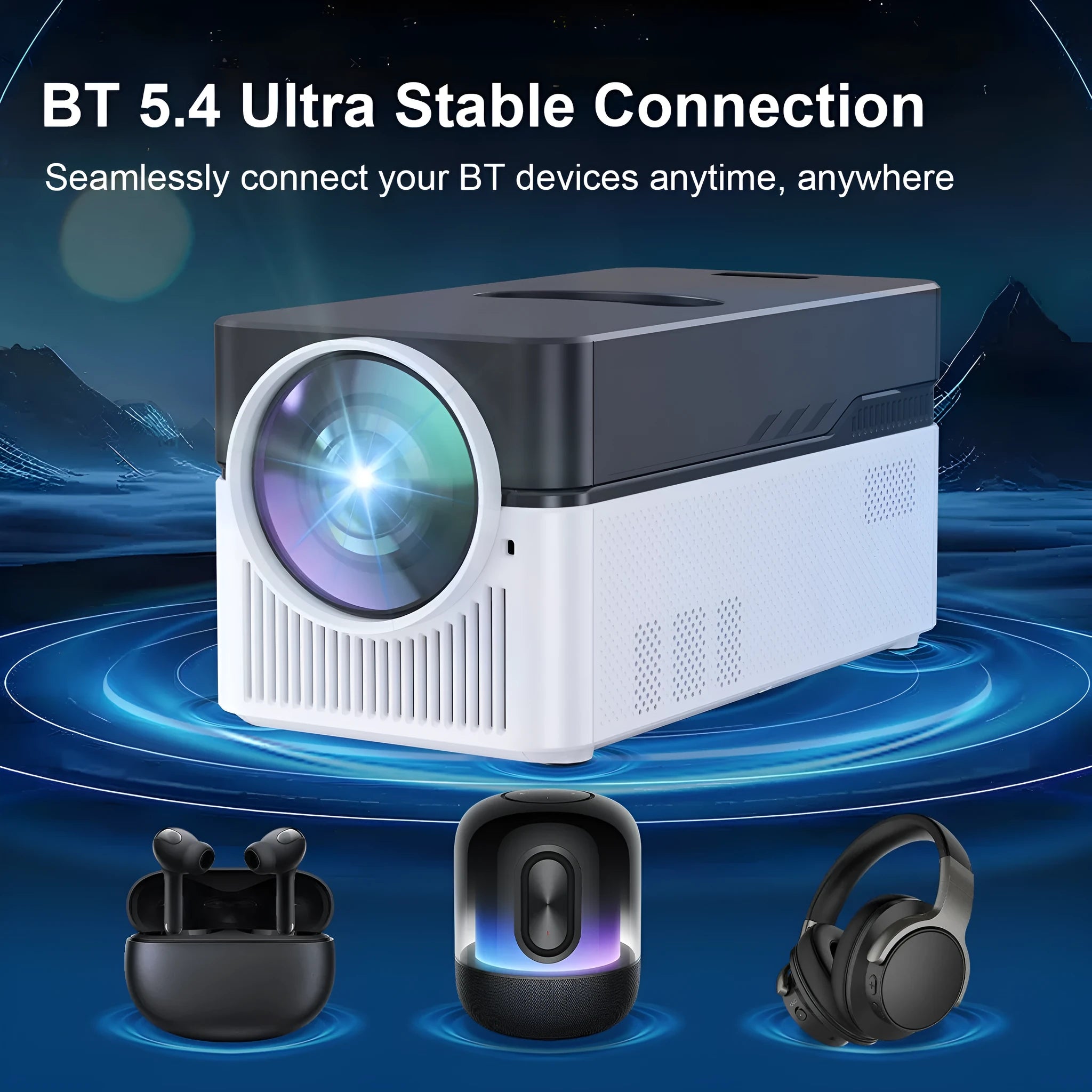 Ultra-short focus 1080p projector with 900 ANSI lumens black plastic body