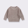 Girls' cotton round neck pullover knitwear in apricot, 66cm size, standard wool yarn thickness