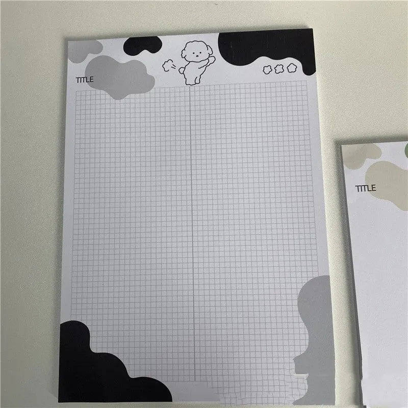 INS Wind Marshmallow Dog B5 sticky note paper pad in one of six colour options, showing 30-page pad.