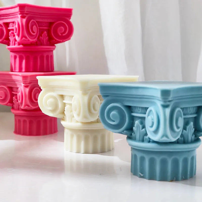 27cm long Roman pillar silicone mould for candle making and crafts