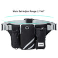 Black outdoor pet training waist bag with telescopic dog lead attached for hands-free walking