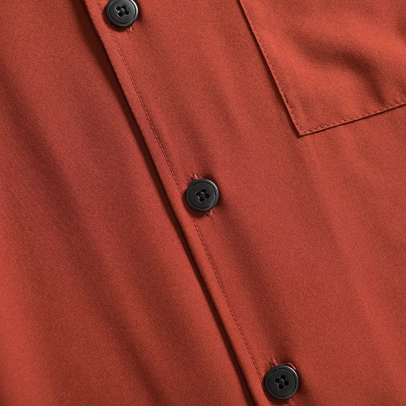 Men's loose fit summer cardigan shirt in quick-drying polyester fabric with Japanese fresh style