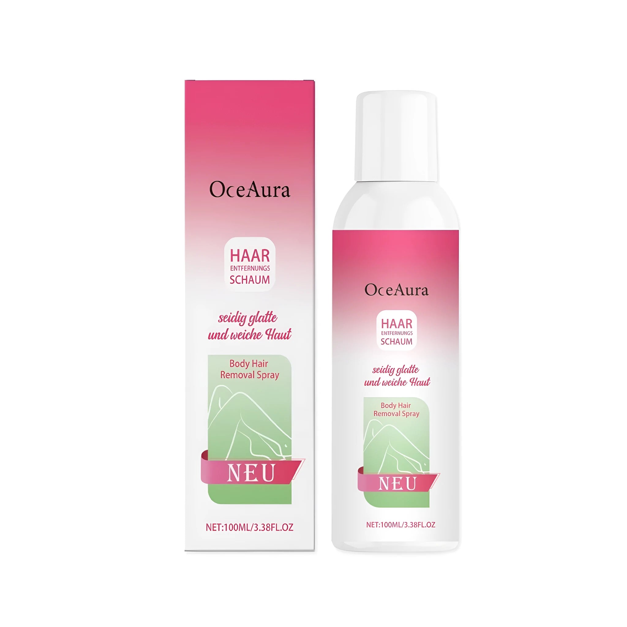 100ml bottle of body hair removal spray with spray pump applicator