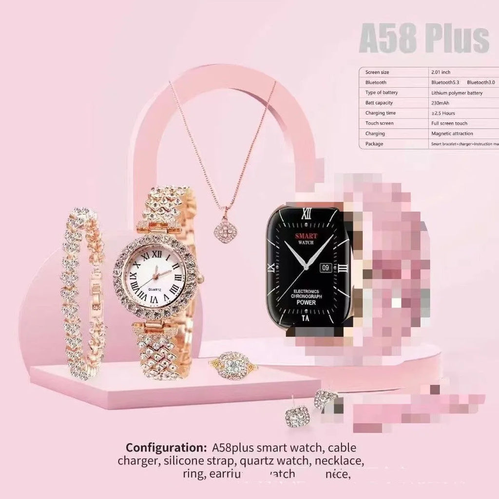 A58plus smartwatch in multiple colours showing TFT touch screen and Bluetooth calling functionality