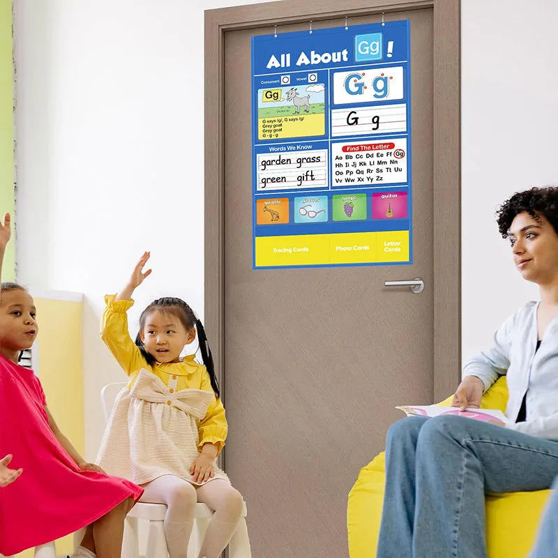 Creative letters learning sleeve table chart with alphabet cards and song set for children
