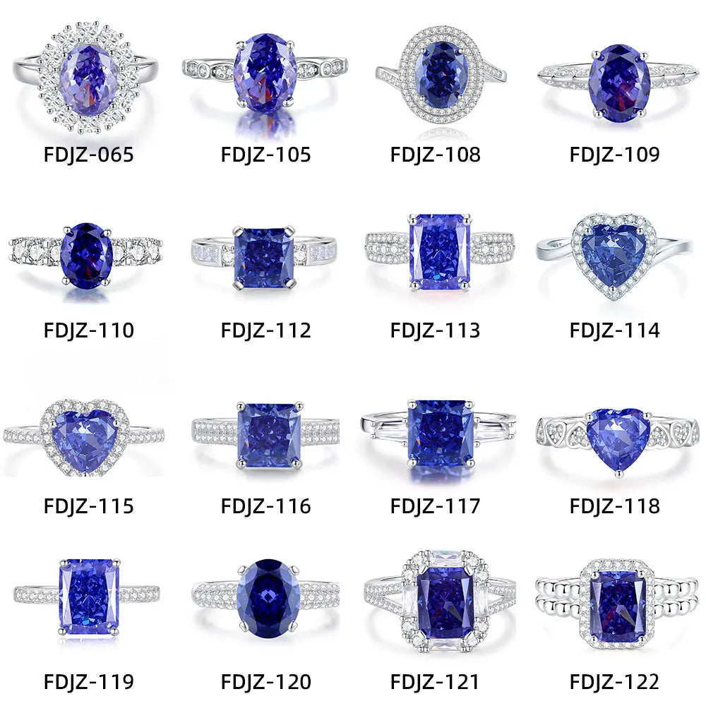 Close-up of a heart-shaped sterling silver ring with a high-carbon diamond ice cut coloured zircon stone.