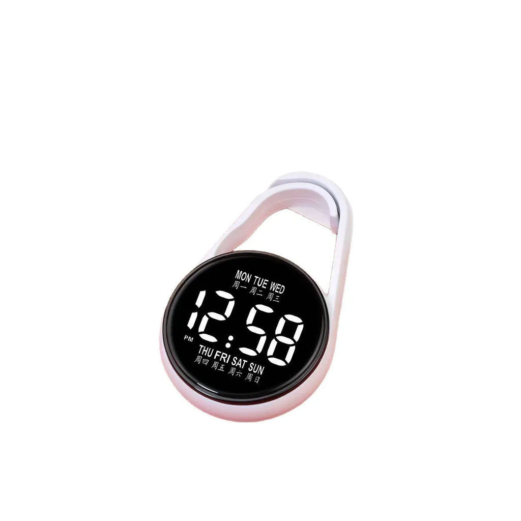 Simple luminous mini electronic LED digital watch with plastic strap in various colours.