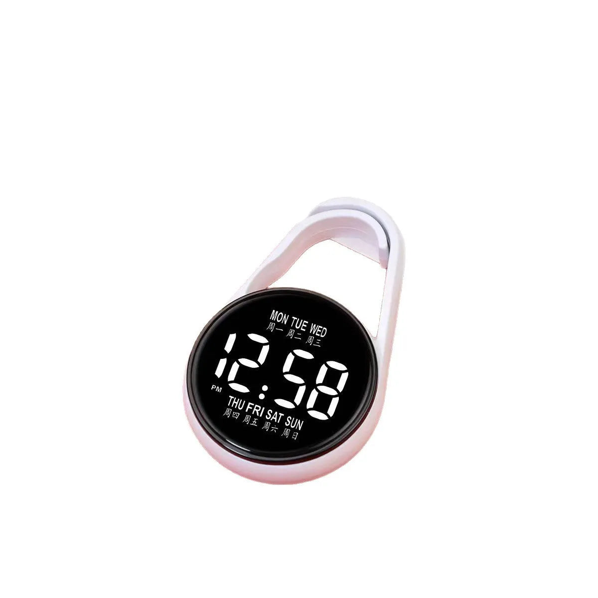 Simple luminous mini electronic LED digital watch with plastic strap in various colours.
