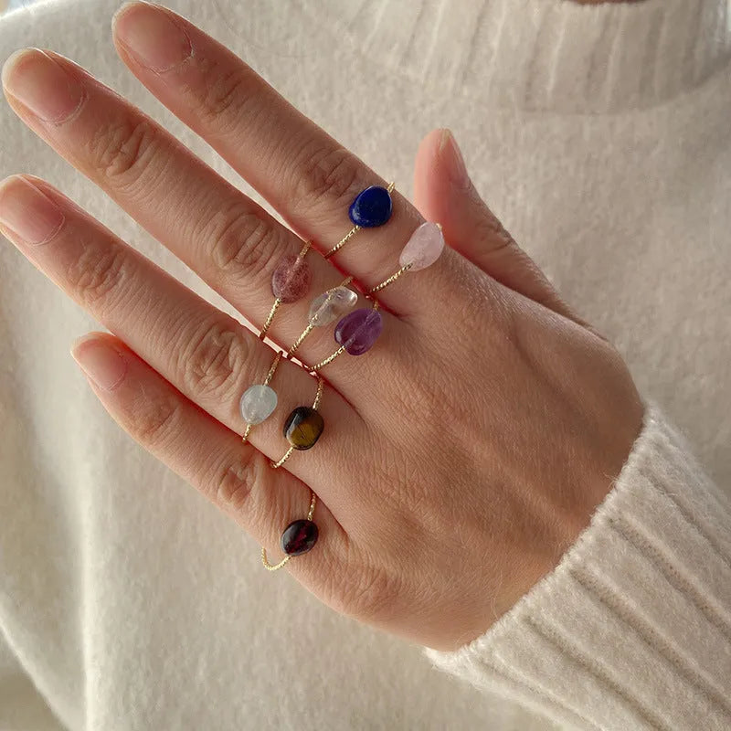 Geometric agate ring for women showing original design with natural stone texture