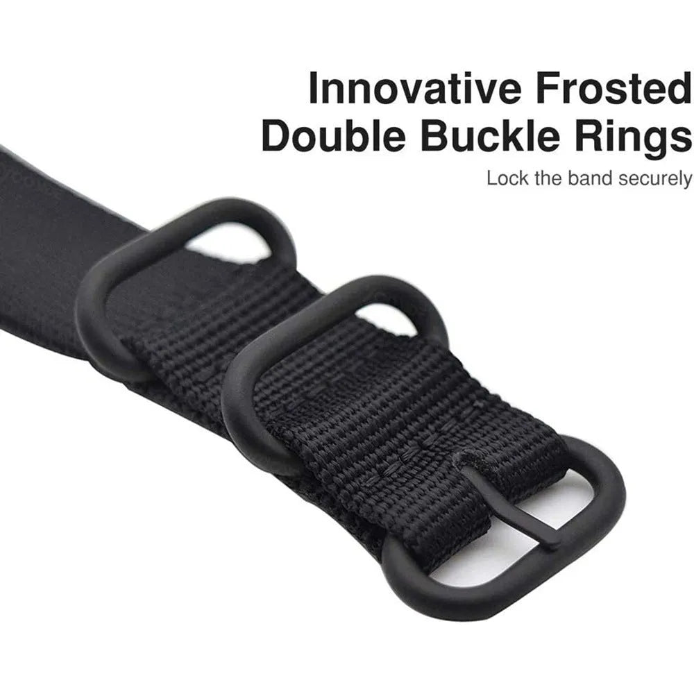 Fitbit Charge nylon strap with three-ring buckle in Army Green colour