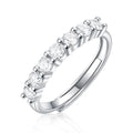 S925 silver adjustable open mouth moissanite ring for women, geometric quadrilateral shape, US sizes 5-9