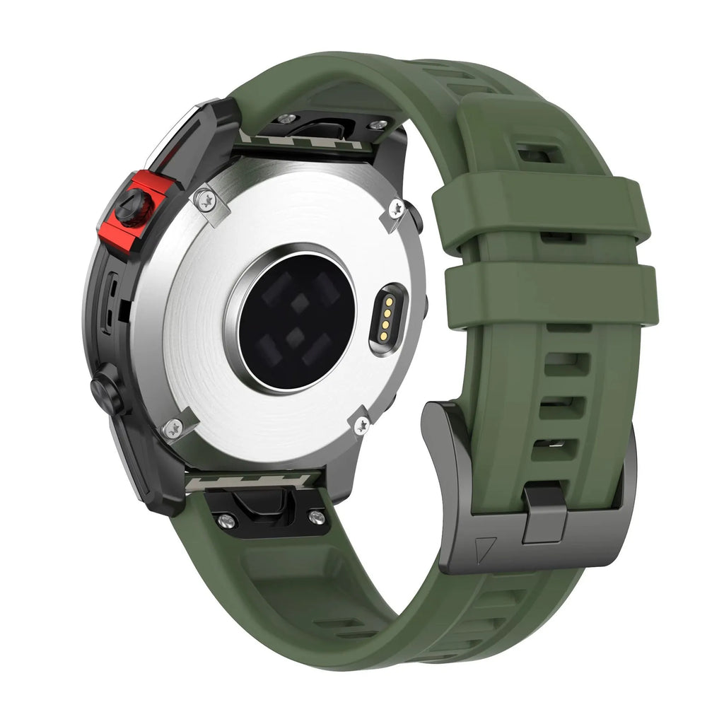 Jiaming Fenix 7 silicone quick release sports watchband in multiple colours showing quick-release spring bars.