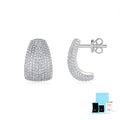 Geometric S925 sterling silver commuter earrings with d-e colour moissanite stones