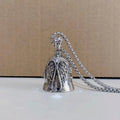 Vintage white angel feather necklace and matching keychain made from alloy metal.