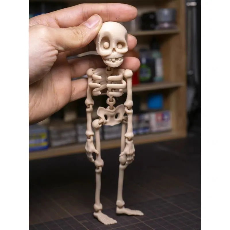 3D printed PLA skull refrigerator magnet in modern art style, 18cm high