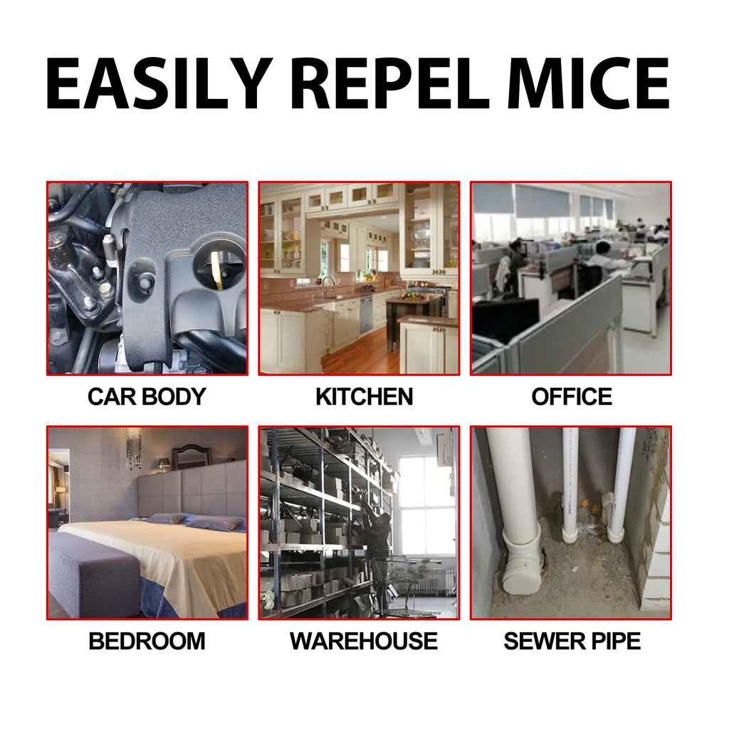 60ml bottle of natural rat repellent spray with clove and peppermint oil for cars and homes.