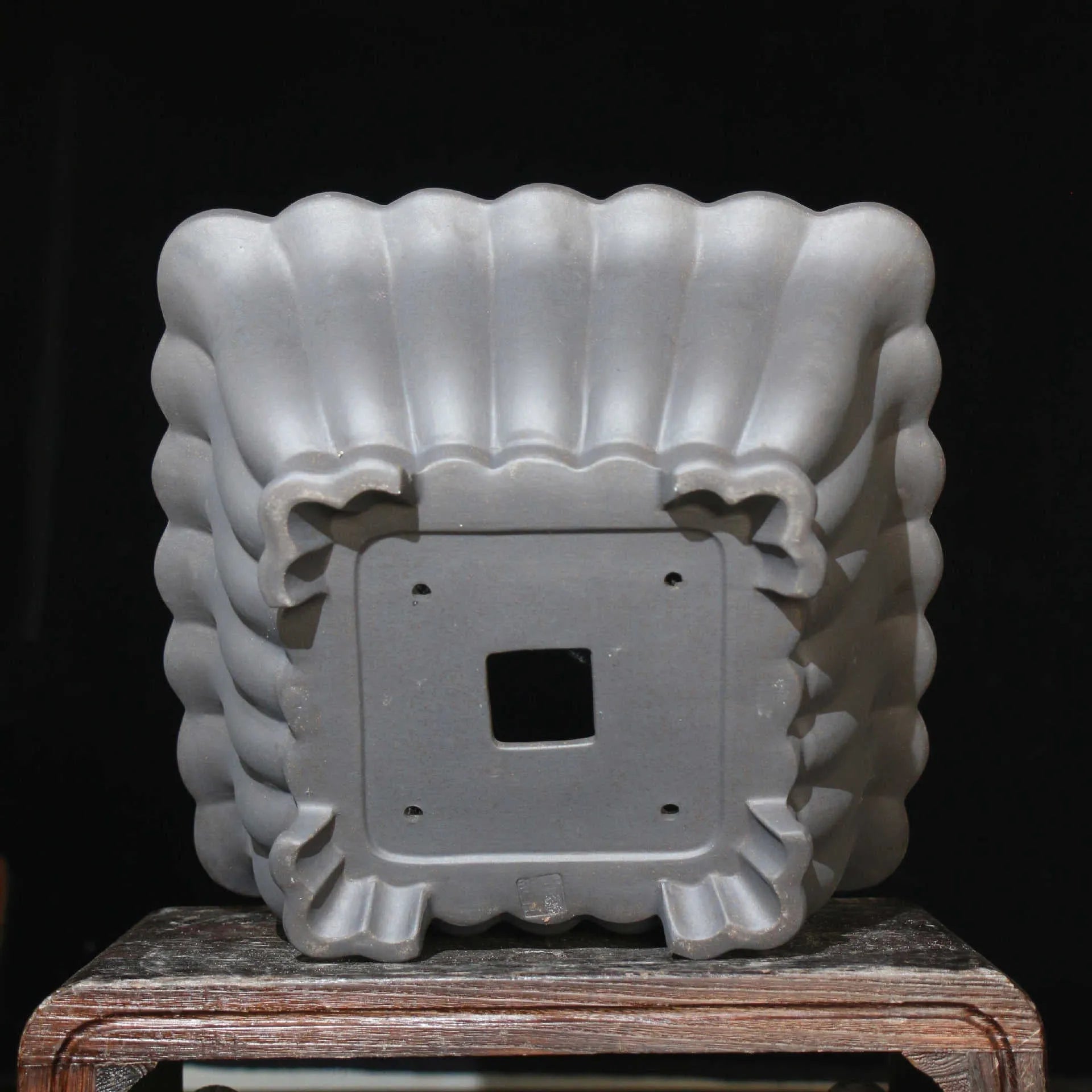 Purple sand ceramic square bonsai pot with 37x15cm inner diameter for desktop display