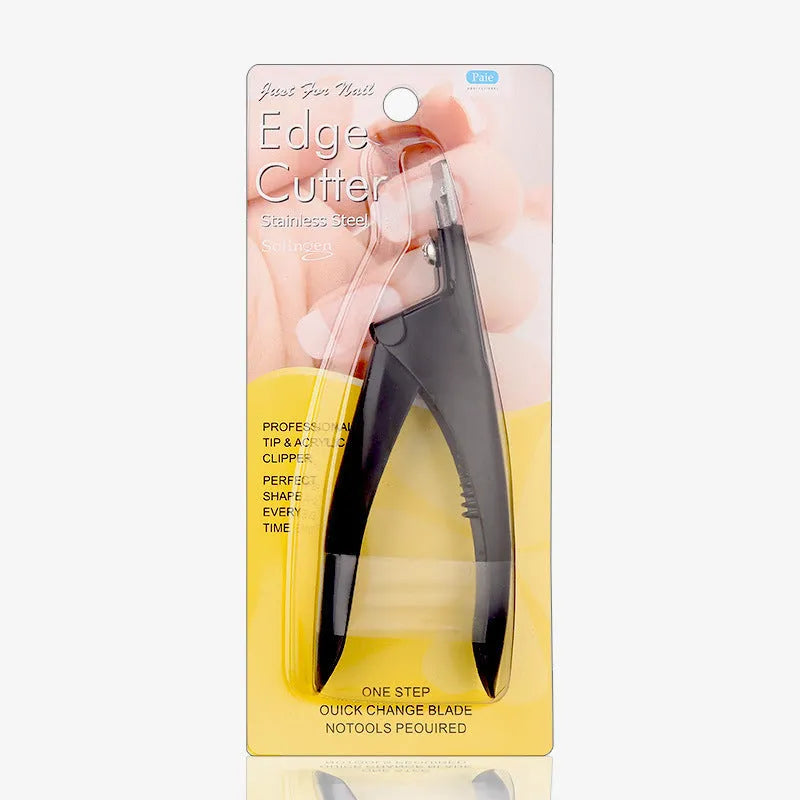 Titanium French U-shaped nail scissors with stainless steel blades in electrophoresis black finish