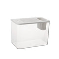 Clear plastic mini betta fish tank with a fitted cover, shown in black and white colour options.