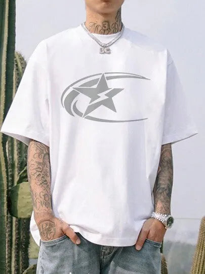 Men's solid-colour pure cotton short sleeve t-shirt in Japanese retro style.