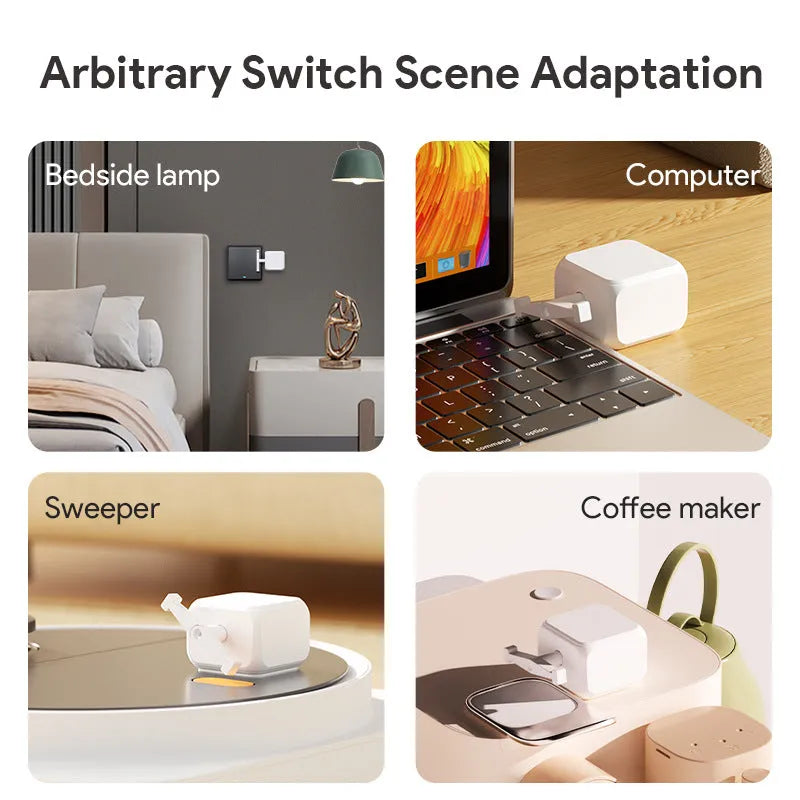 White Bluetooth rocker arm finger robot remote control with compact dimensions for smart home device operation