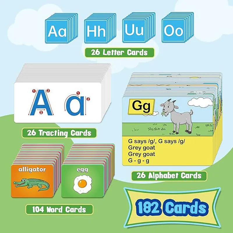 Creative letters learning sleeve table chart with alphabet cards and song set for children