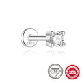 S925 sterling silver clip-on stud earrings with petal diamond debris design in platinum colour.