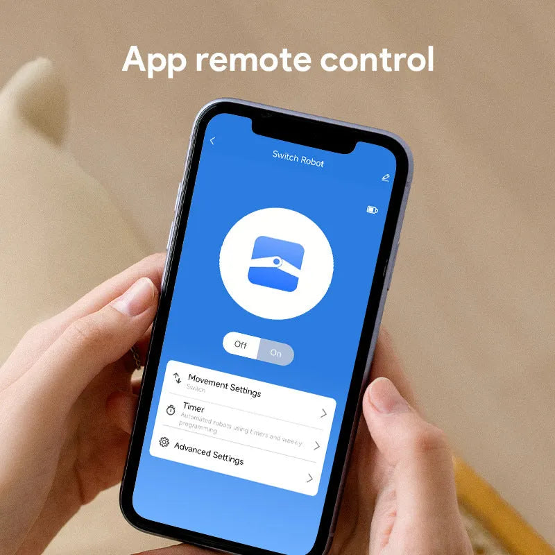White Bluetooth rocker arm finger robot remote control with compact dimensions for smart home device operation