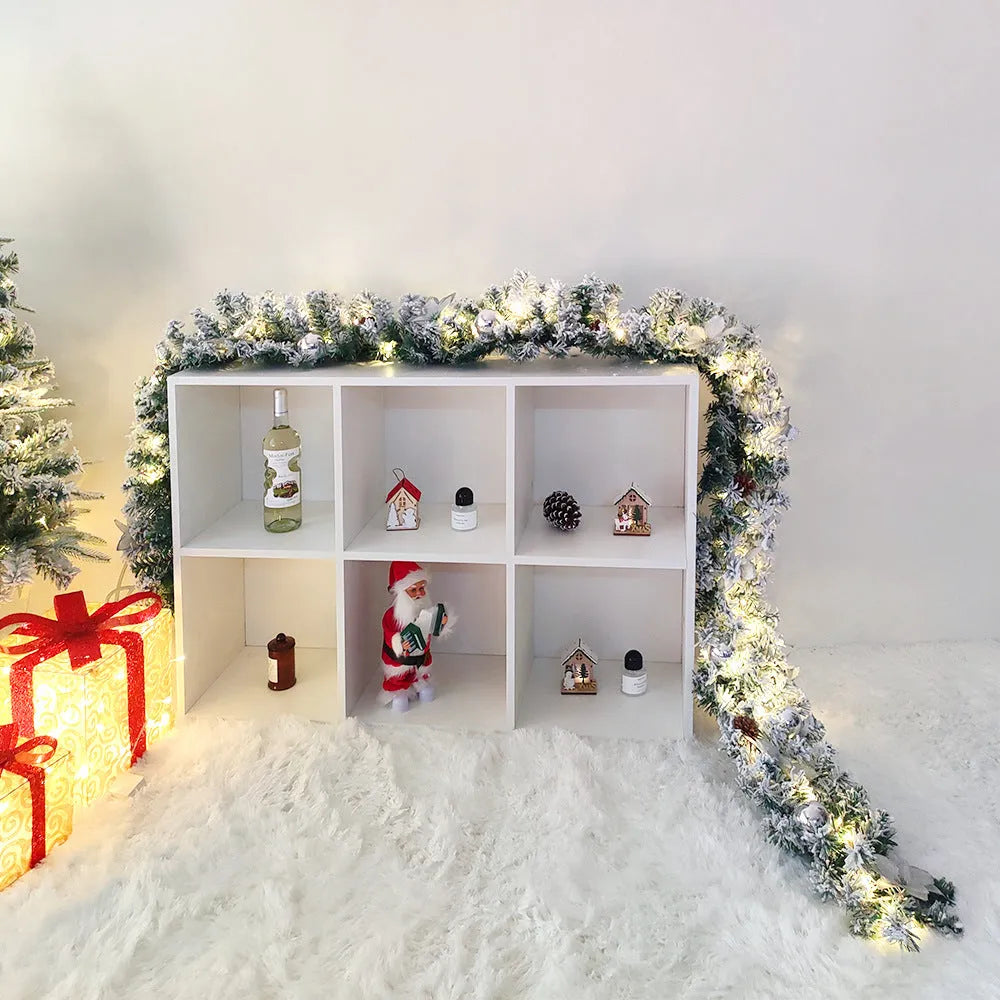 Christmas Rattan Garland Flocking Decoration in American style with PVC construction