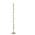 Modern minimalist floor lamp with wrought iron and glass design, marble base, 154cm height