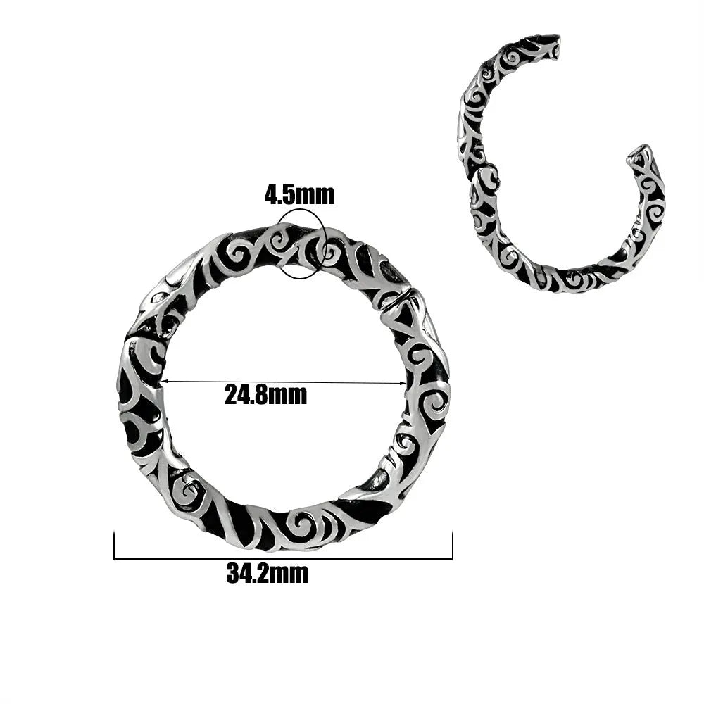 Stainless steel totem pattern fashion earrings in electroplated colours