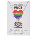 Stainless steel inspirational colour print necklace and bracelet set on a regular chain.