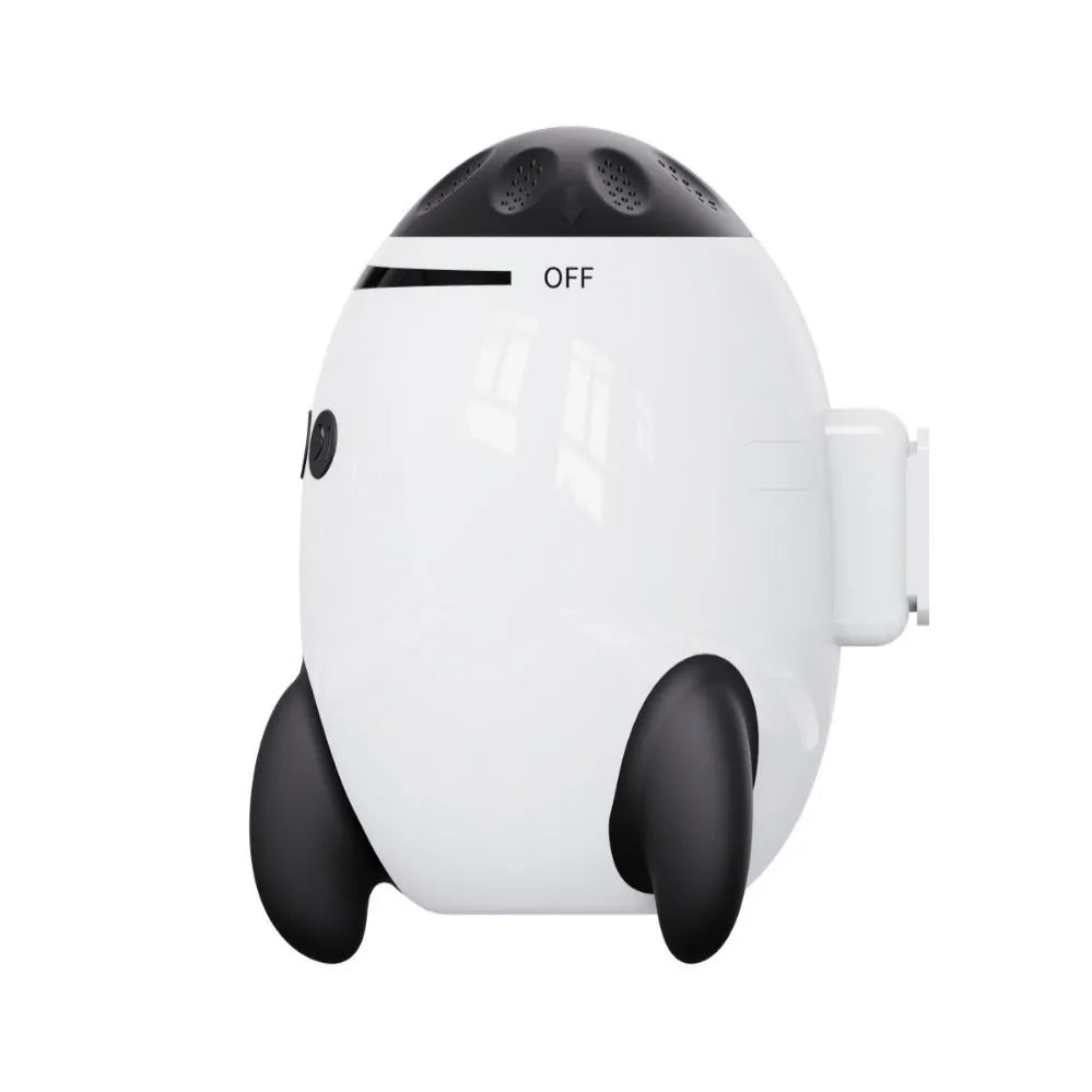 White ABS baby sleep comforter with automatic shaking and Bluetooth connectivity measuring 12x9.3x8cm
