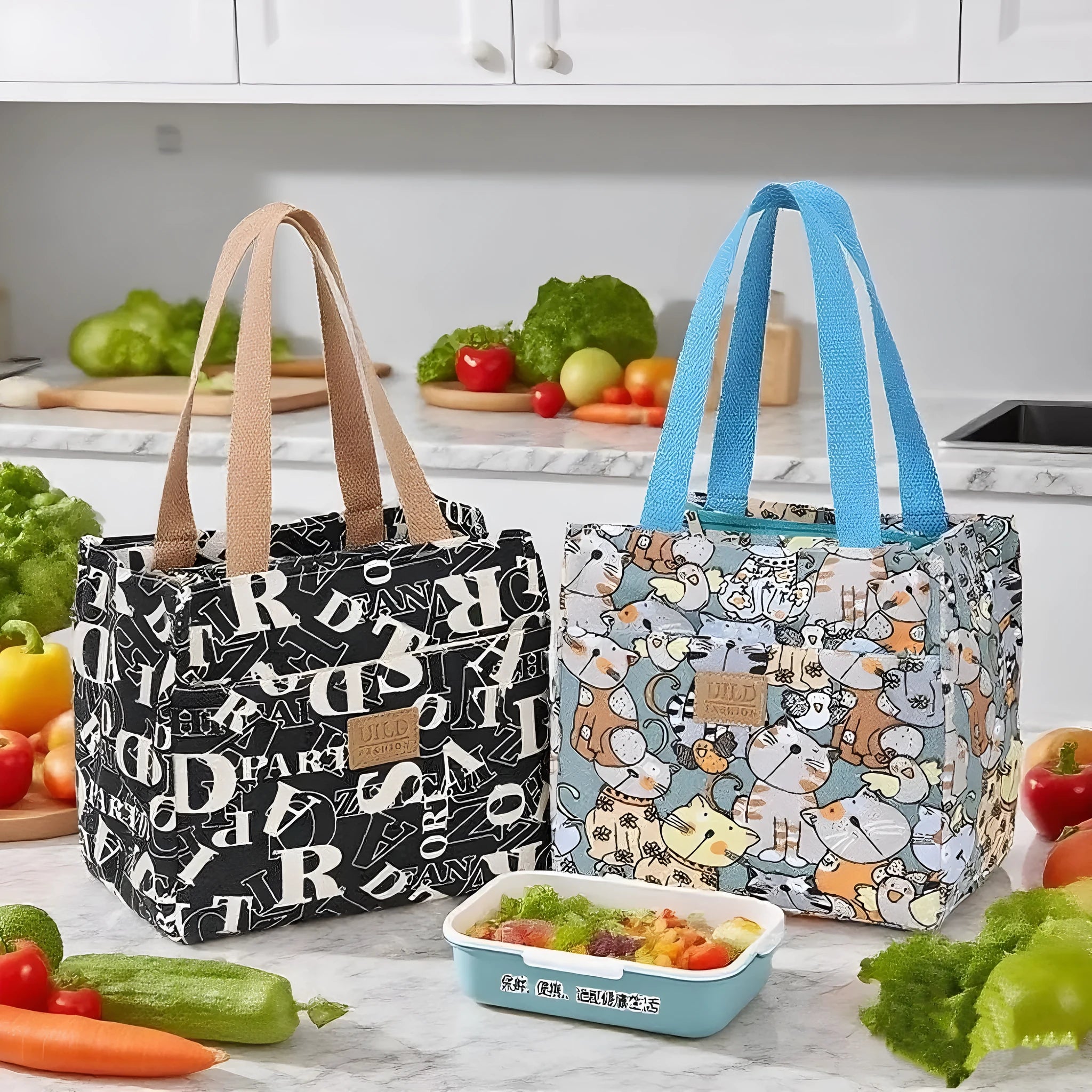 Women's printed canvas handbag with large capacity and multiple colour pattern options