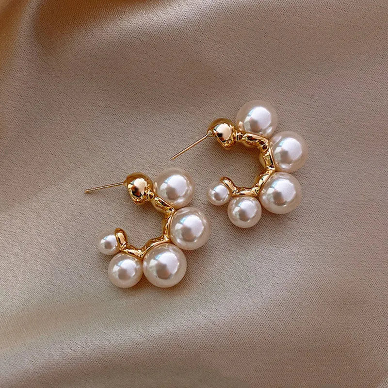 Red bell earrings for women made from alloy with butterfly clasp fastenings