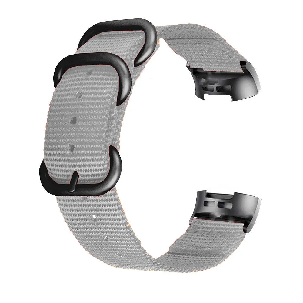 Fitbit Charge nylon strap with three-ring buckle in Army Green colour