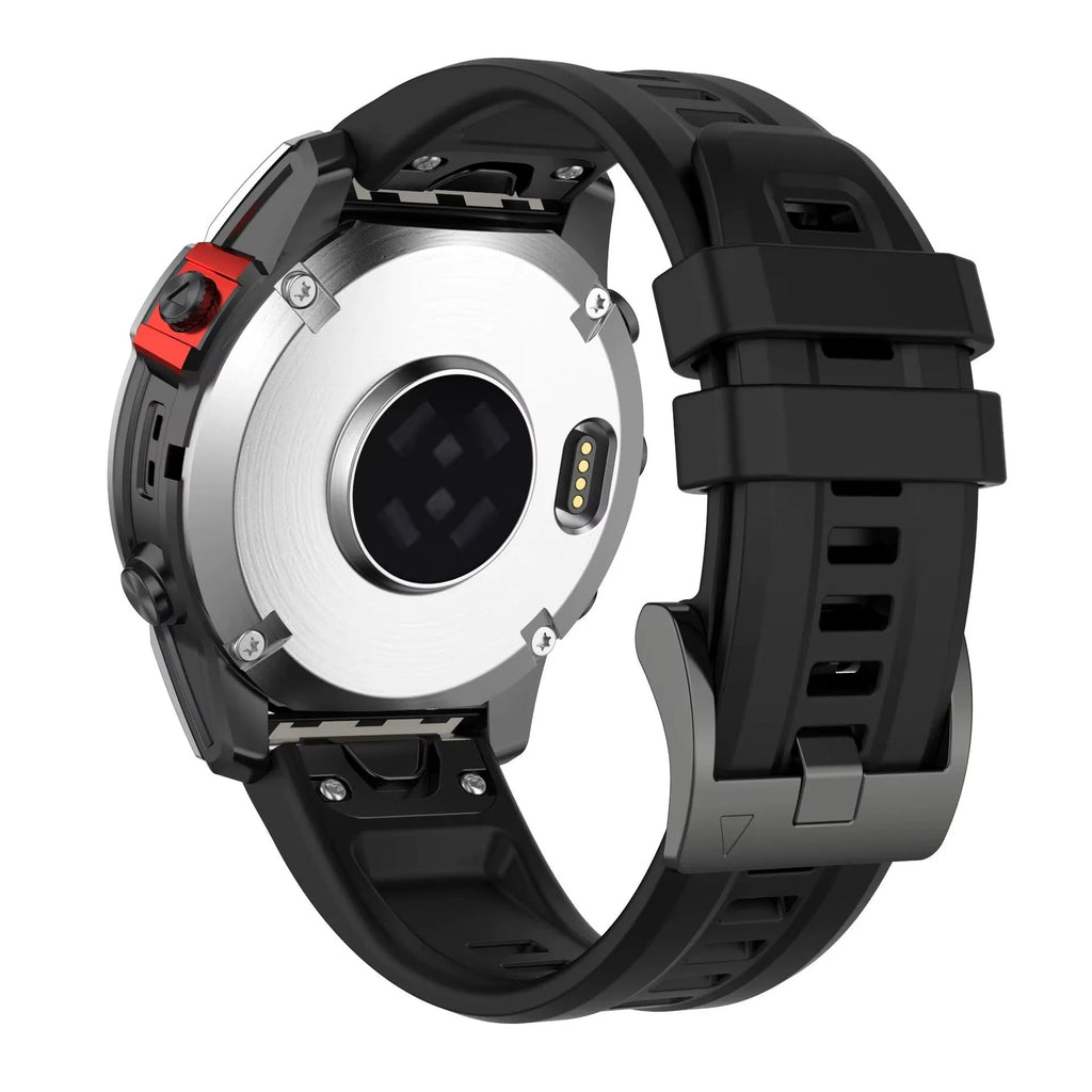 Jiaming Fenix 7 silicone quick release sports watchband in multiple colours showing quick-release spring bars.