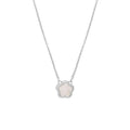 White mother shell flower necklace with copper O-chain in gold and silver options