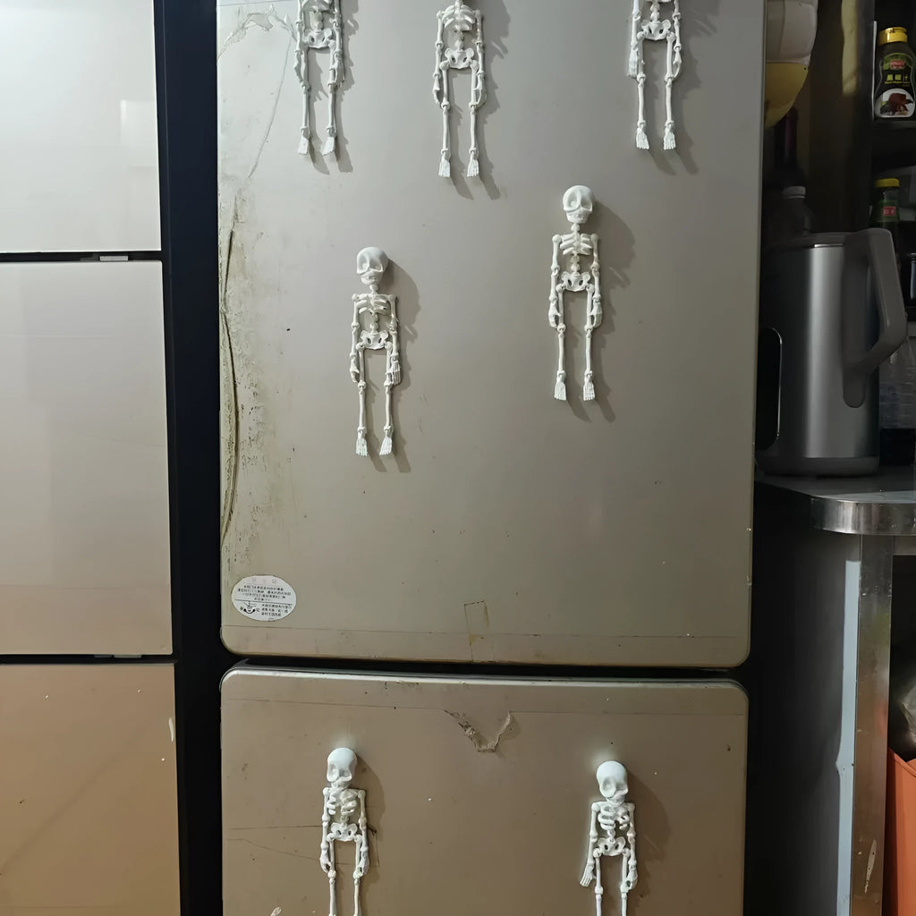 3D printed PLA skull refrigerator magnet in modern art style, 18cm high