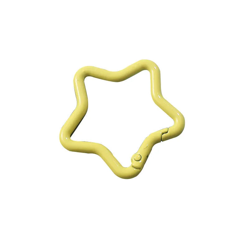 Zinc alloy five-pointed star keychain in a choice of macaron colours on a split ring.