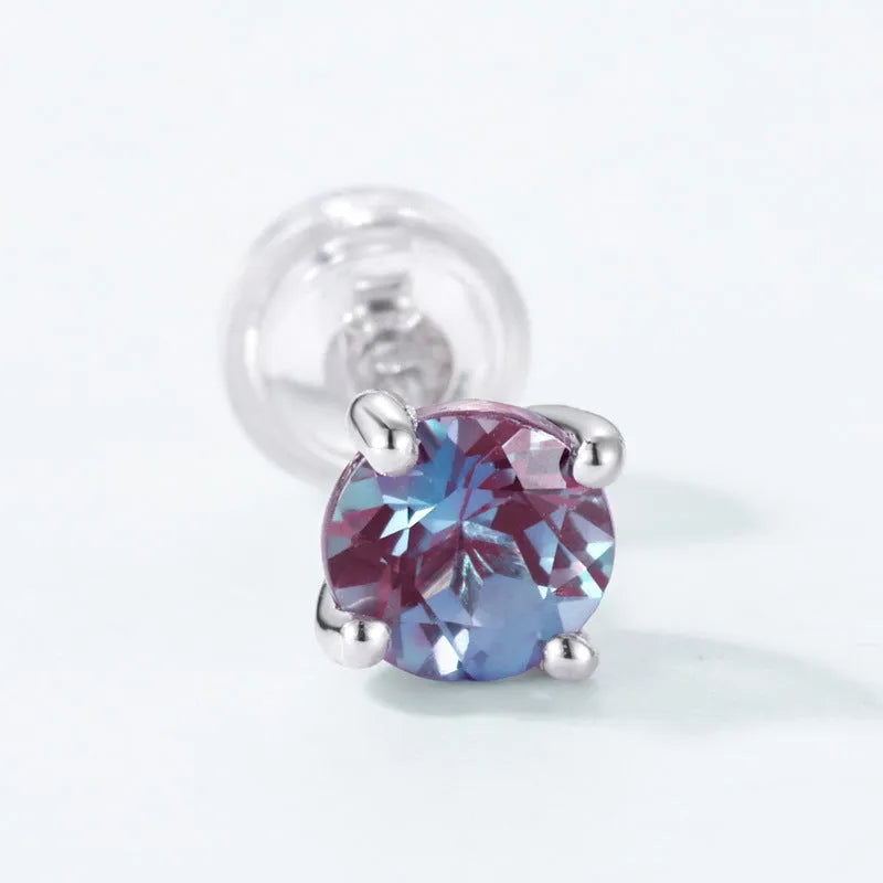 925 sterling silver ear studs with cultivated Alexander stone geometric design