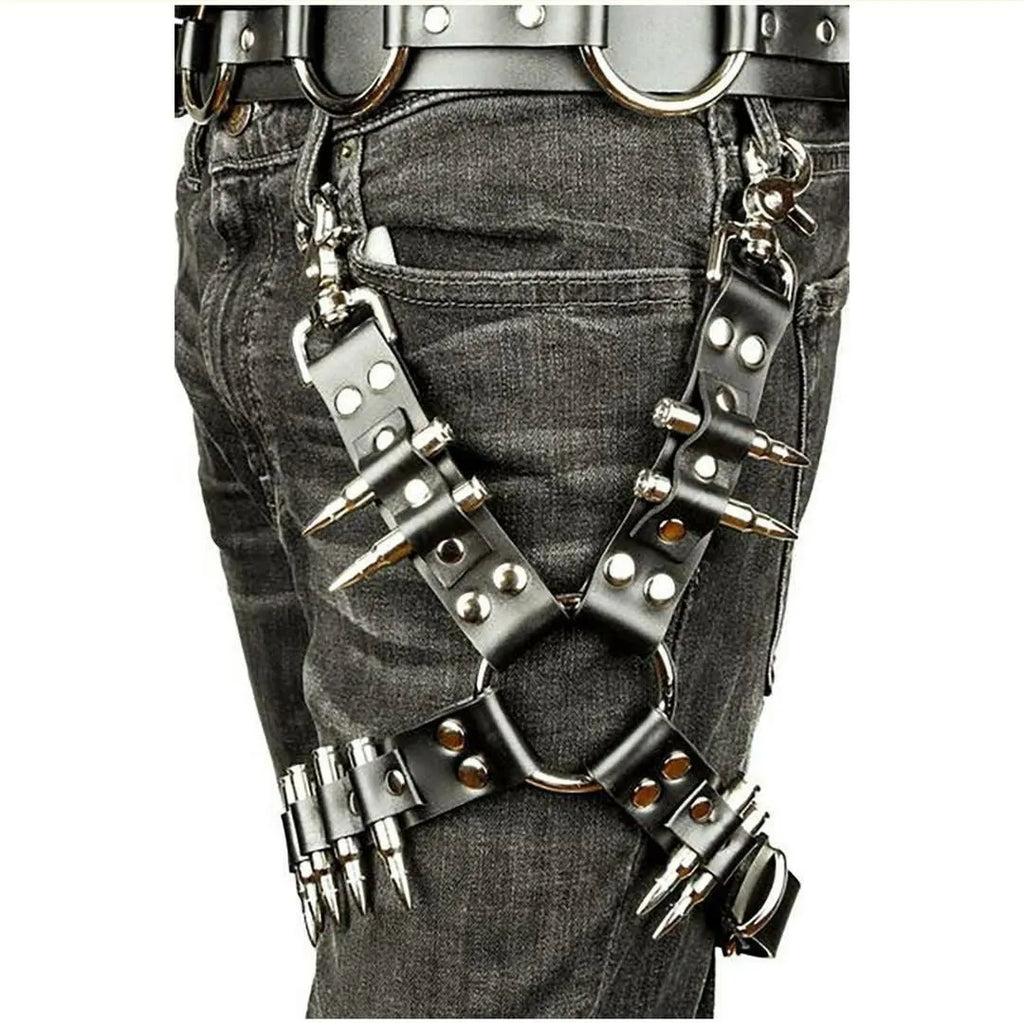 Black PU leather women's leggings showing leather-like texture and standard leggings cut