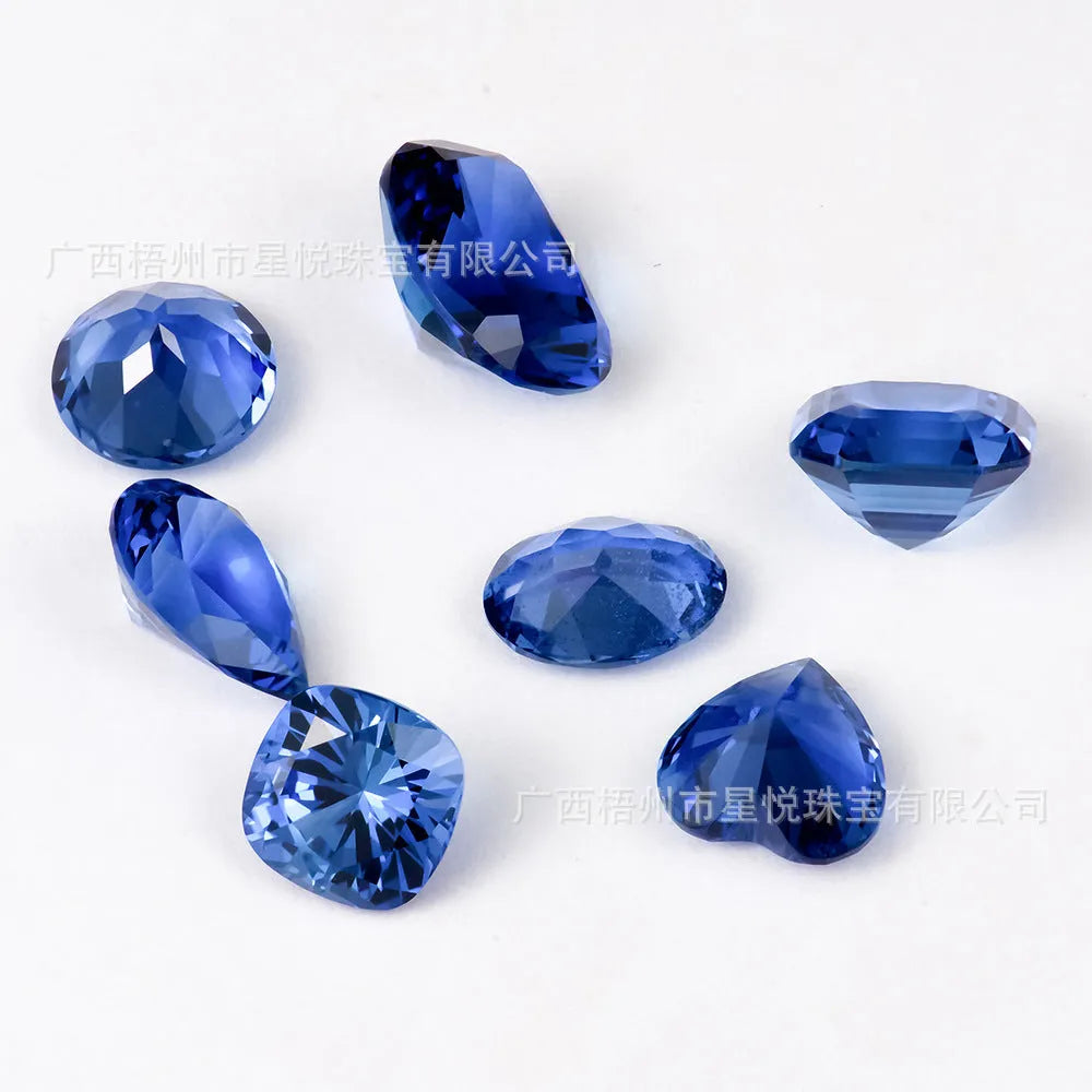 Royal Blue Love Shaped Tiara Cultivate gemstone in various shapes and carat weights for jewellery making
