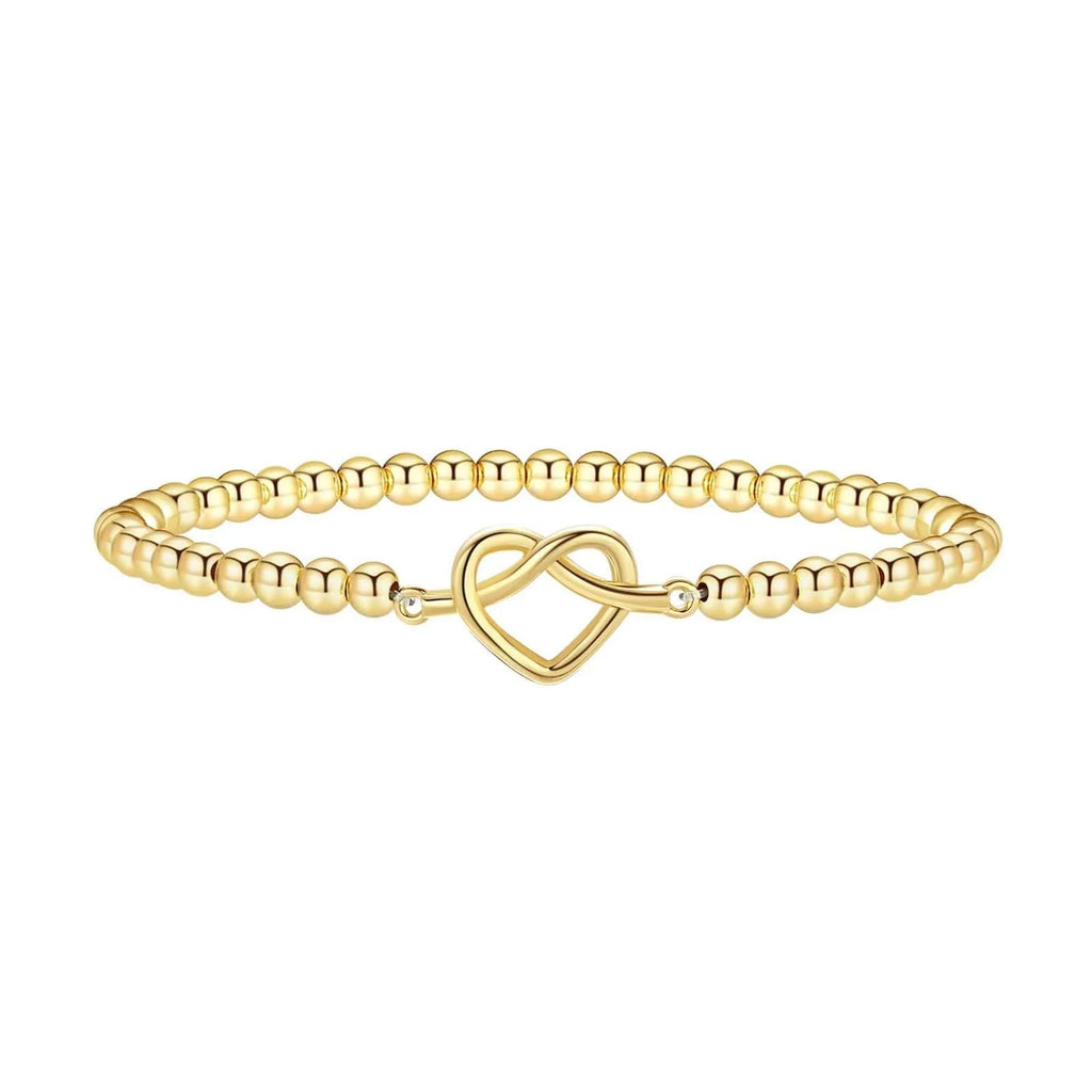 Adjustable stainless steel beaded bracelet with geometric round beads in six colour style options