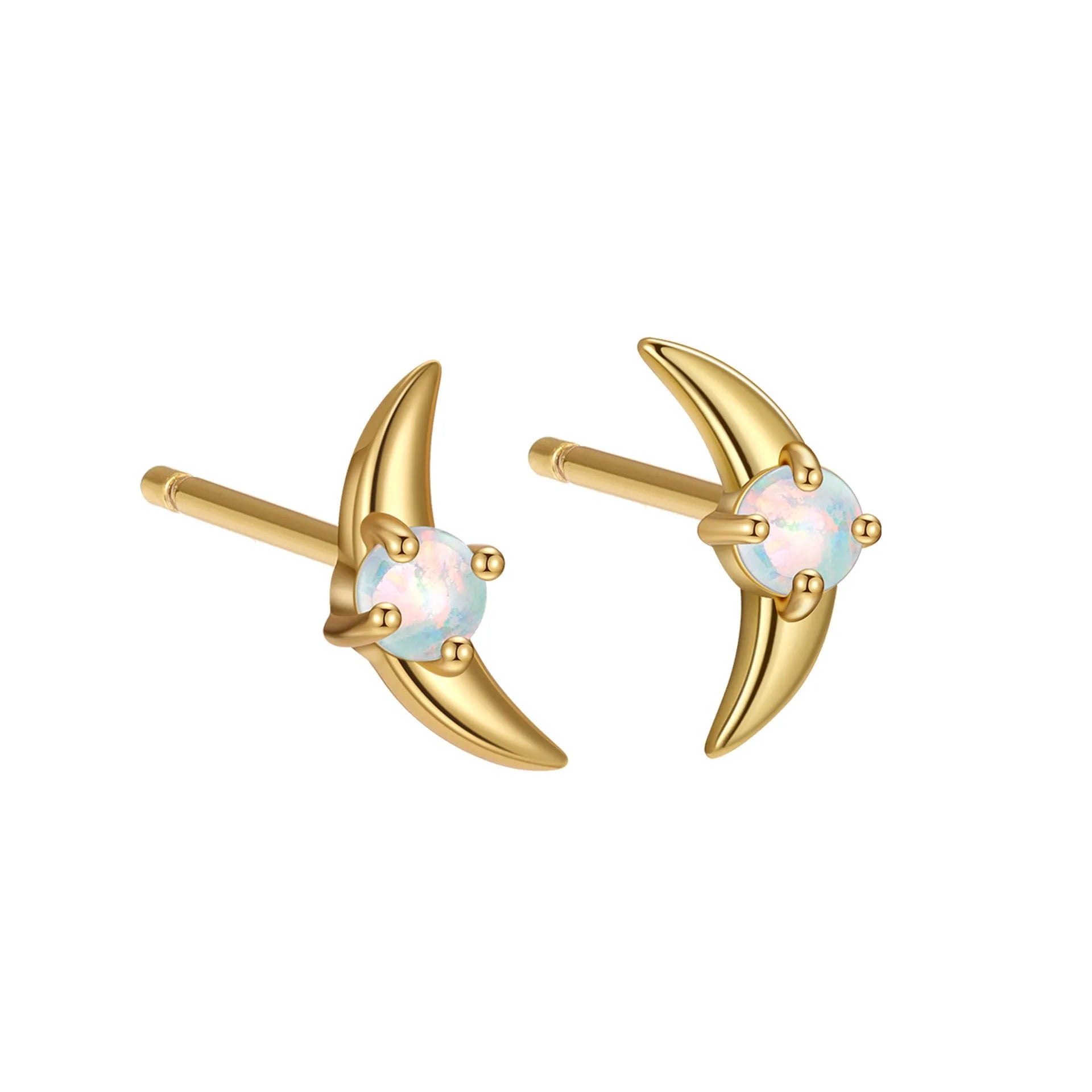 Women's 925 silver geometric earrings with electroplated platinum and gold finishes and stone colour accents
