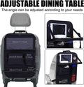 Black Oxford cloth car seat back storage bag hanging behind vehicle seat