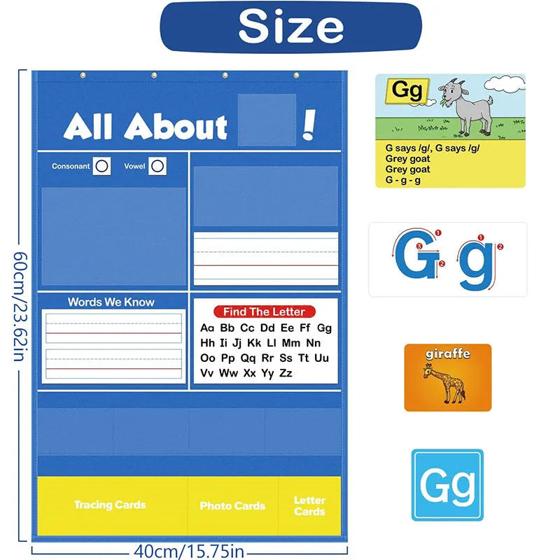 Creative letters learning sleeve table chart with alphabet cards and song set for children