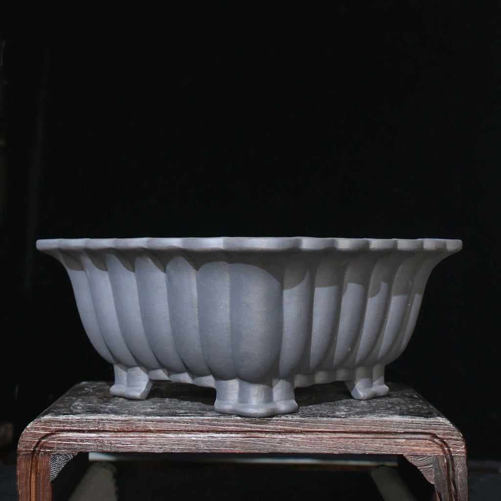 Purple sand ceramic square bonsai pot with 37x15cm inner diameter for desktop display