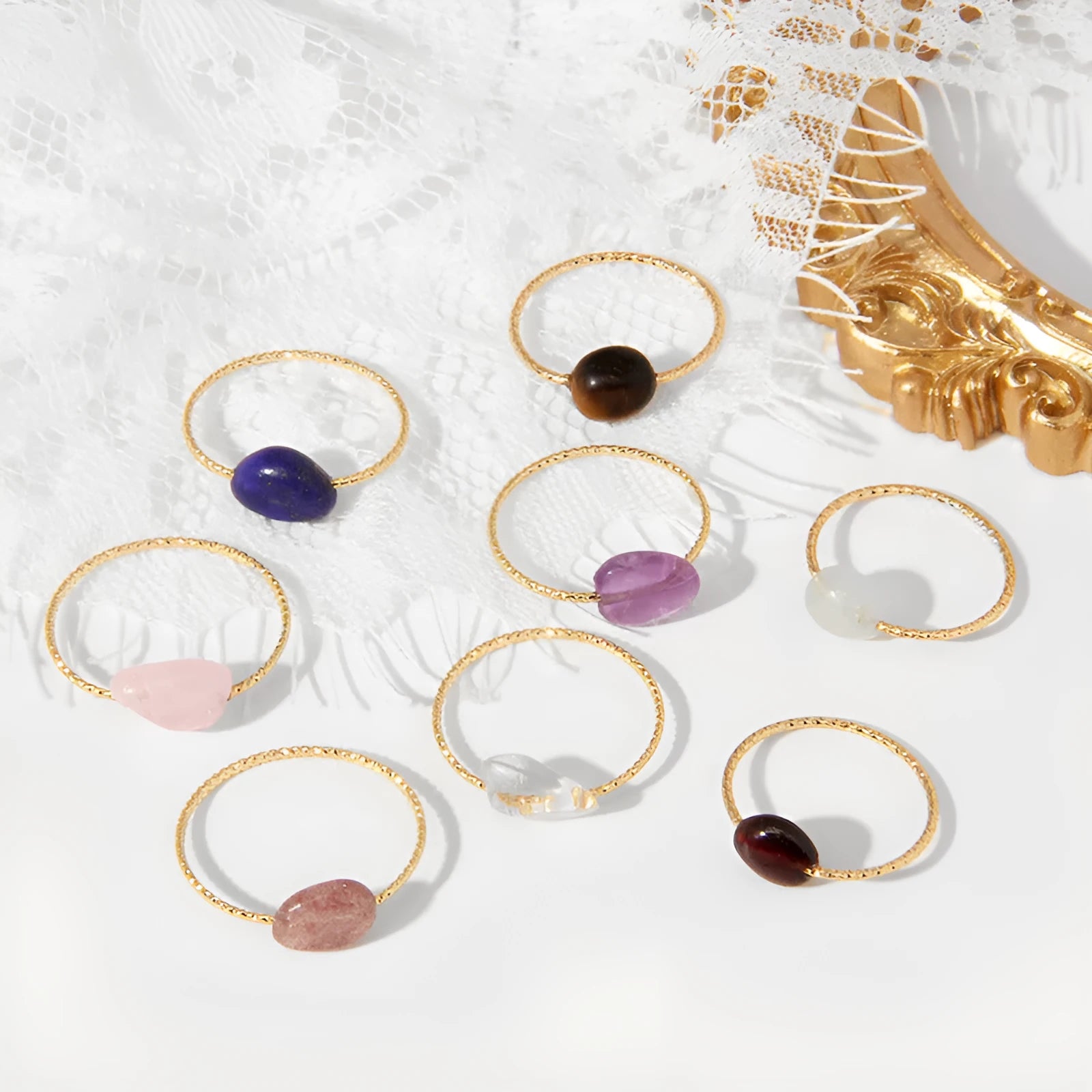 Geometric agate ring for women showing original design with natural stone texture